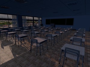 classic japance classroom Model 3D