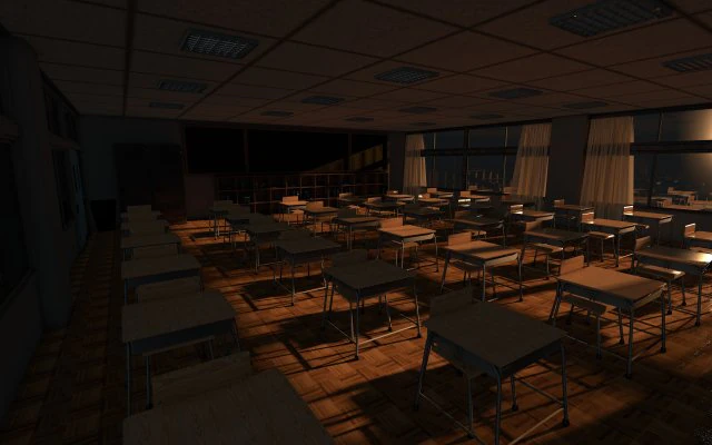 classic japance classroom 3D Model .c4d .max .obj .3ds .fbx .stl .blend 