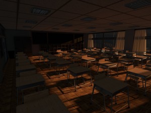 classic japance classroom 3D Model