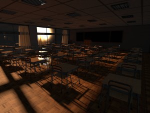 classic japance classroom Model 3D