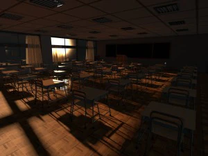 classic japance classroom 3D Model