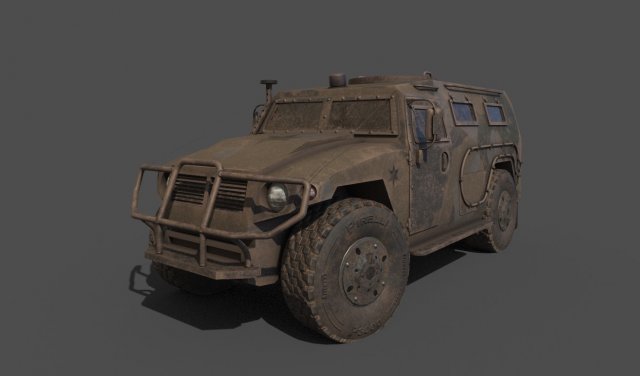 modeling and texturing gaz tiger 3ds max 
