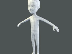 maglia base maschile cartoon low poly Modello 3D