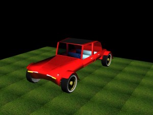 invented the car under a retro style 3D Model