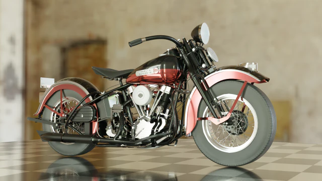 harley-davidson panhead 1948 3D Model .c4d .max .obj .3ds .fbx .stl .blend 
