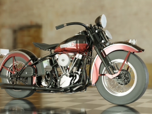 harley-davidson panhead 1948 3D Model