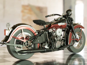 harley-davidson panhead 1948 3D Model