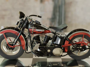 harley-davidson panhead 1948 3D Model