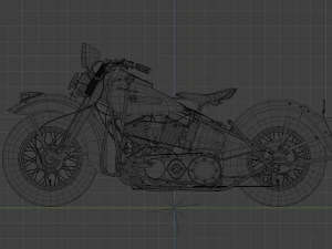 harley-davidson panhead 1948 3D Model