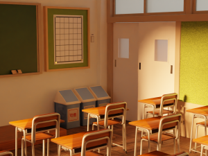 japanese classroom Model 3D