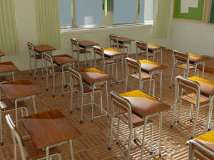 japanese classroom Model 3D
