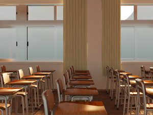 japanese classroom Model 3D