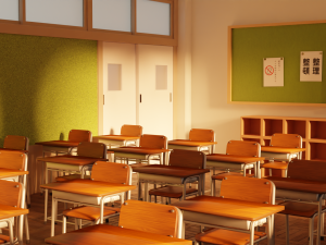 japanese classroom Model 3D