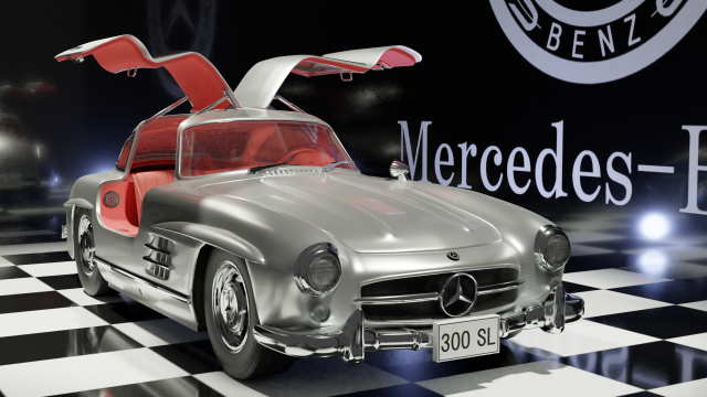 mercedes benz300sl Modelo 3D .c4d .max .obj .3ds .fbx .stl .blend 