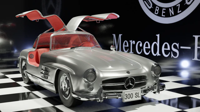 mercedes benz300sl 3D Model .c4d .max .obj .3ds .fbx .stl .blend 