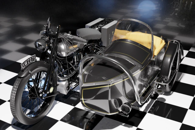 przyniesiony lepszy SS100 1926 i w&oacute;zek boczny Model 3D .c4d .max .obj .3ds .fbx .stl .blend 