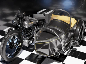 przyniesiony lepszy SS100 1926 i w&oacute;zek boczny Model 3D