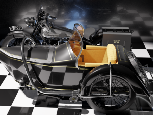 brough superior ss100 1926 and sidecar 3D Модель