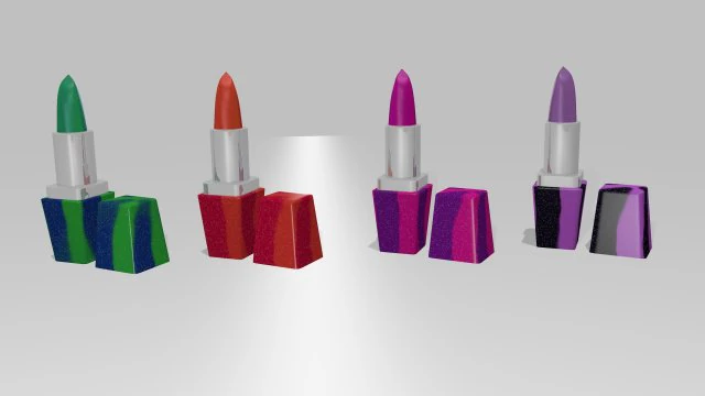 Carnival lipsticks 3D Model .c4d .max .obj .3ds .fbx .stl .blend 