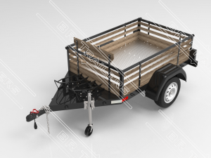 single axle utility trailer building plans - pdf 3D Model