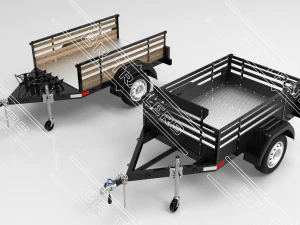 single axle utility trailer building plans - pdf 3D Model