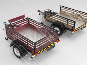 single axle utility trailer building plans - pdf Modelo 3D