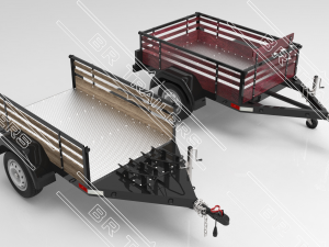 single axle utility trailer building plans - pdf Modelo 3D