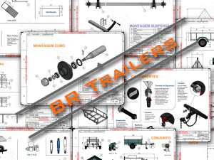 single axle utility trailer building plans - pdf 3D Model