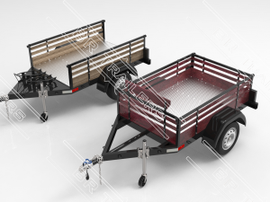 single axle utility trailer building plans - pdf Modelo 3D