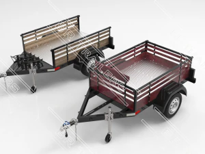 single axle utility trailer building plans - pdf 3D Model