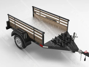 single axle utility trailer building plans - pdf 3D Model