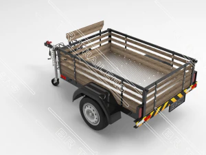 single axle utility trailer building plans - pdf 3D Model