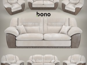 sofa and armchair bono chester1 3D Model