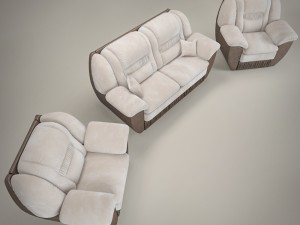 sofa and armchair bono chester1 3D Model