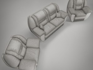 sofa and armchair bono chester1 3D Model