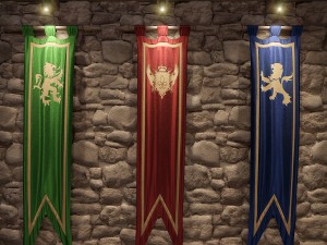 medieval flags 3D मॉडल