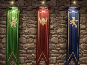 medieval flags 3D Model