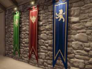 medieval flags 3D मॉडल
