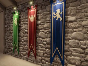 medieval flags 3D Model