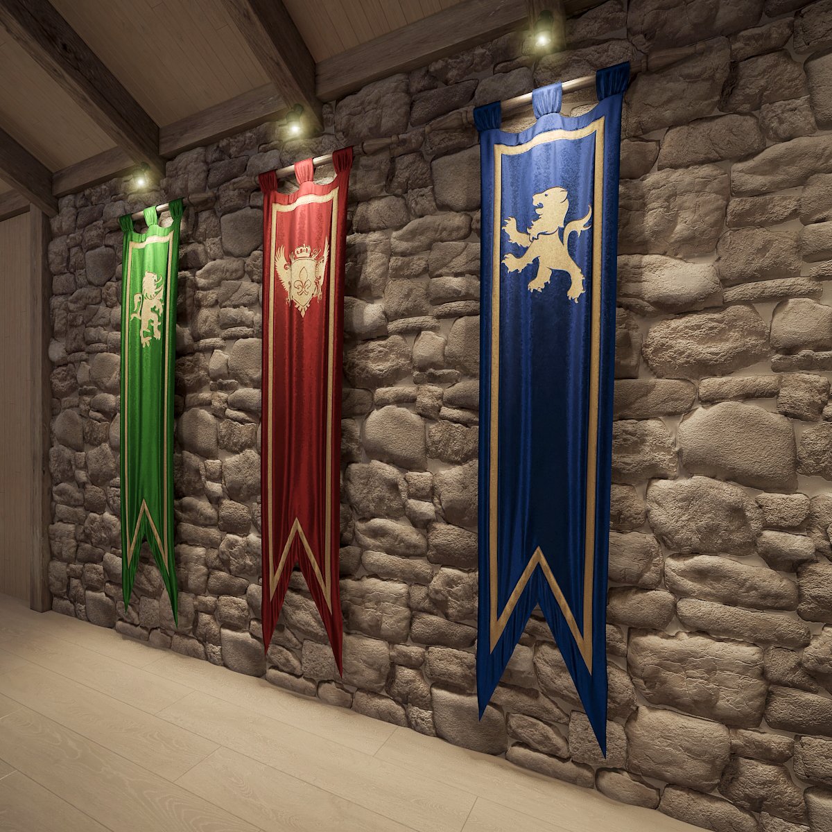 Medieval Flags 3d Model In Other 3dexport