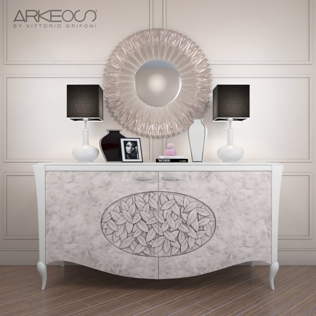 sideboard arkeos kronos k100 white silver Modèle 3D .c4d .max .obj .3ds .fbx .stl .blend 