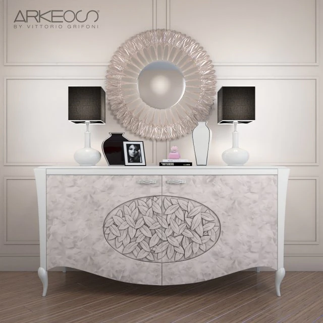 sideboard arkeos kronos k100 white silver 3D Model .c4d .max .obj .3ds .fbx .stl .blend