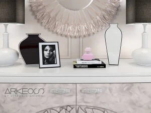 sideboard arkeos kronos k100 white silver 3D Model
