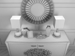 sideboard arkeos kronos k100 white silver 3D Model
