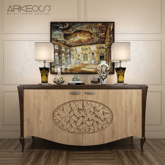 sideboard arkeos kronos k100 noce grano Modèle 3D .c4d .max .obj .3ds .fbx .stl .blend 