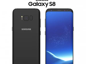 mod&egrave;le noir de minuit du Samsung Galaxy S8 Modèle 3D
