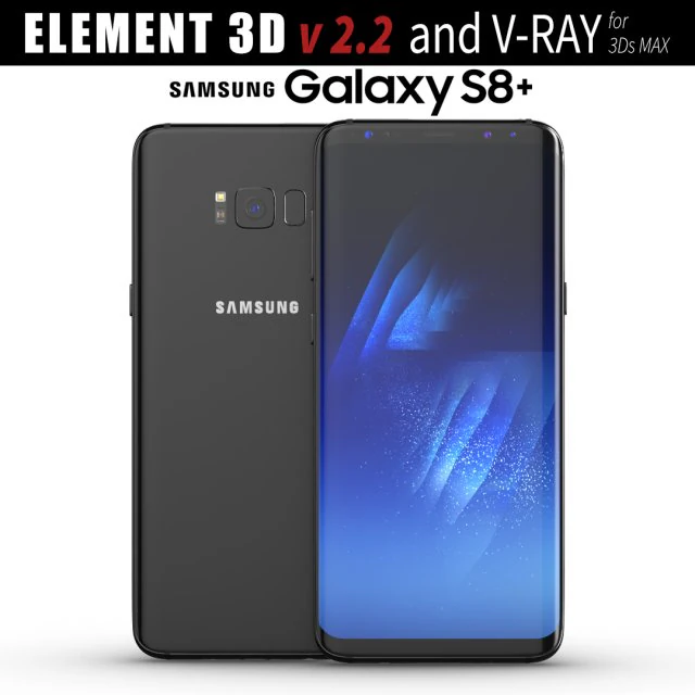 samsung galaxy s8 plus midnight black model 3D Model .c4d .max .obj .3ds .fbx .stl .blend