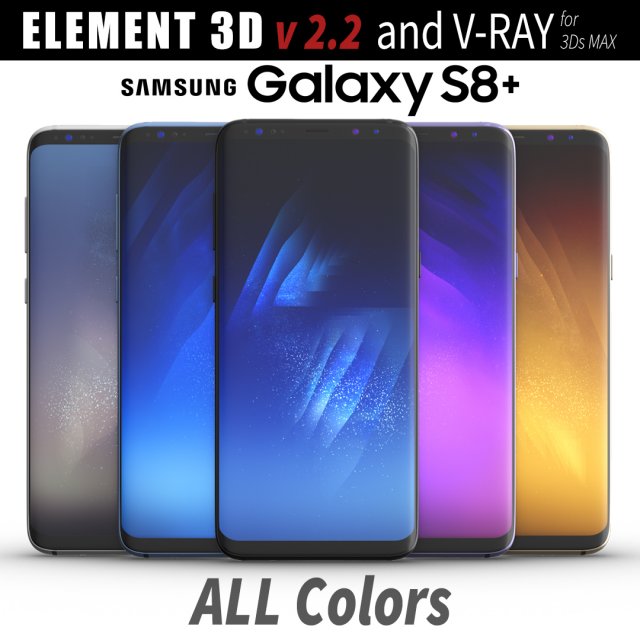 samsung galaxy s8 plus all colors 3D Model .c4d .max .obj .3ds .fbx .stl .blend 