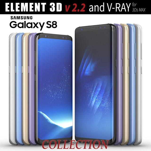samsung galaxy s8 and s8 plus collection 3D 模型 .c4d .max .obj .3ds .fbx .stl .blend 
