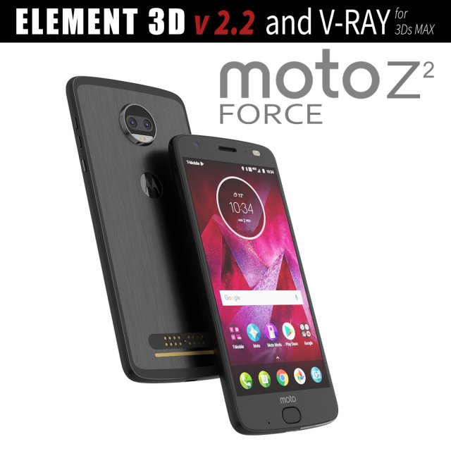 moto z2 force black model Modèle 3D .c4d .max .obj .3ds .fbx .stl .blend 